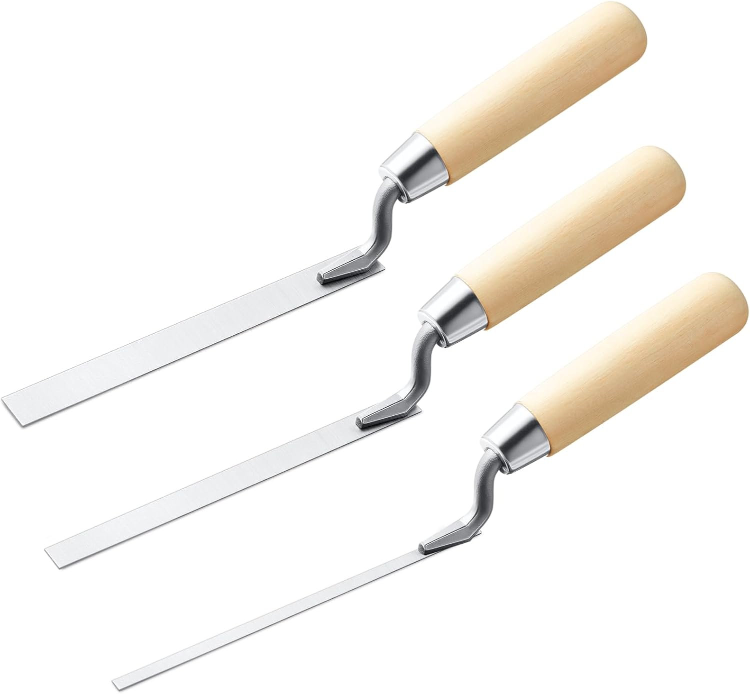 3-teiliges Putzkellen-set Mit Holzgriff, Professionelles Werkzeug Für Mauerwerksreparaturen Und Bauarbeiten.