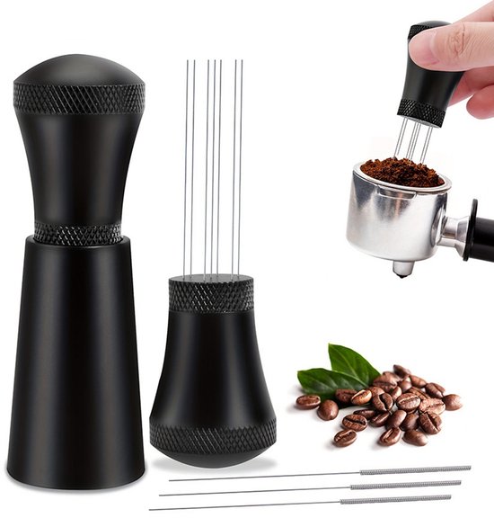 Espresso-kaffeespender Mit 7 Stiften Und Tamper-werkzeug Inklusive 3 Ersatzstiften – Schwarz