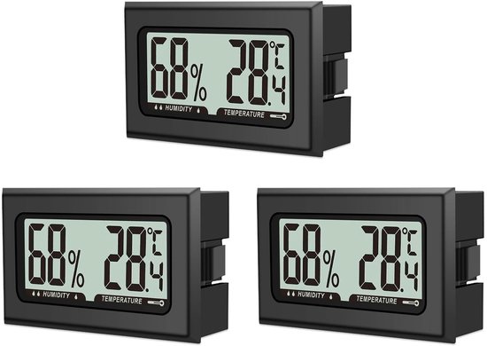 3-teiliges Mini-digital-lcd-hygrometer- Und Innenthermometer-set Mit Batterien