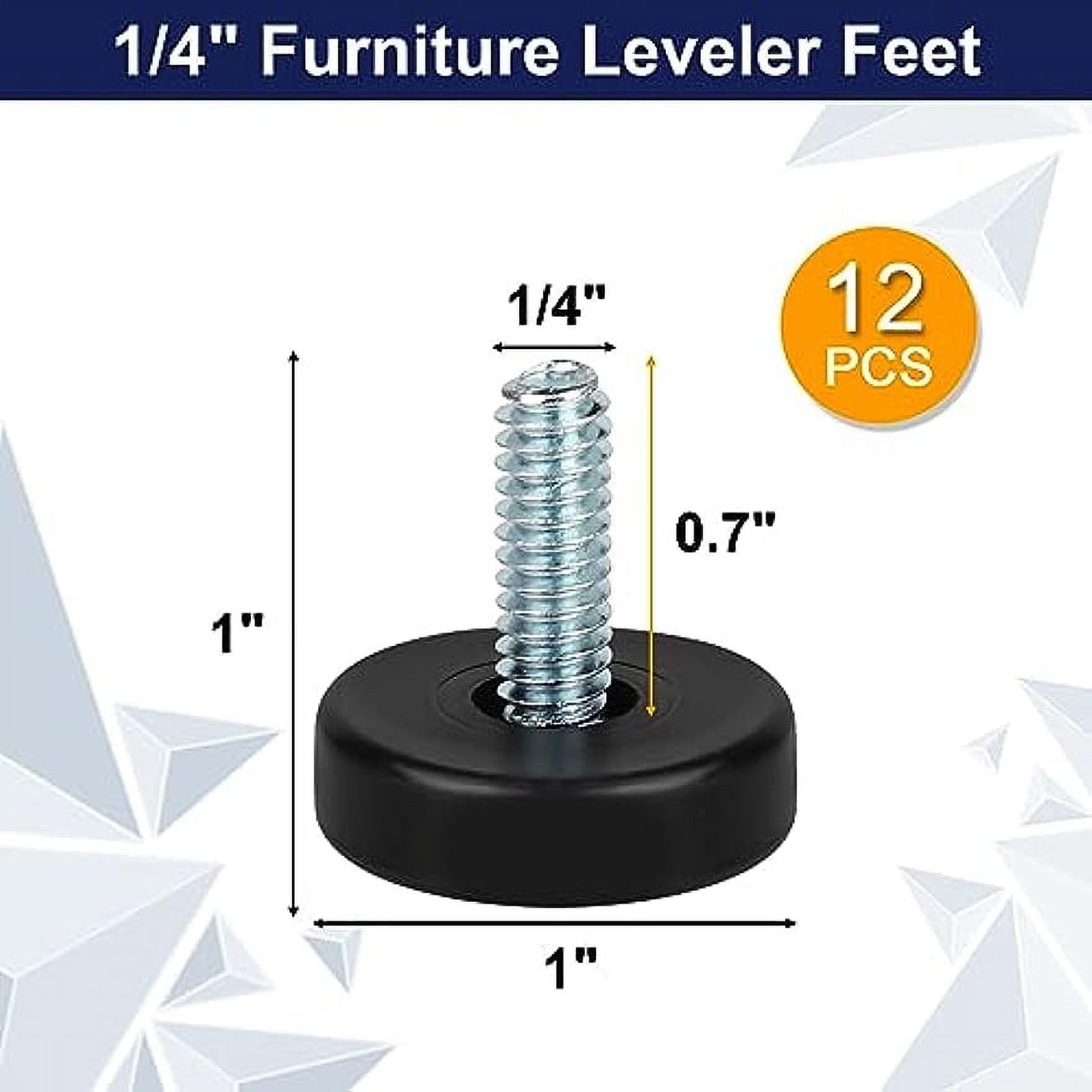 1/4"-gewinde-möbelfüße - 12 Verstellbare Möbelfüße - Zum Nivellieren Von Möbelschienen Für Tische, Schränke, Stühle Und Hocker (1/4"-20)