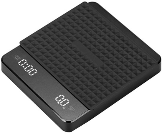 Longzhiming – Elektronische Kaffeewaage – Genauigkeit: 0,1 Gramm – Lcd-display – Usb-c-ladeanschluss – Schwarz – Kompakt, Tragbar Und Hitzebeständig