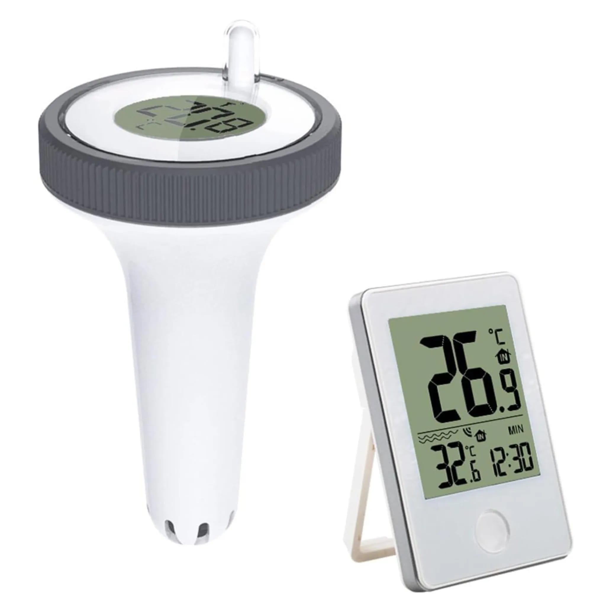 Kabelloses, Schwimmendes Poolthermometer, Wasser- Und Staubdicht, Mit Lcd-anzeige.