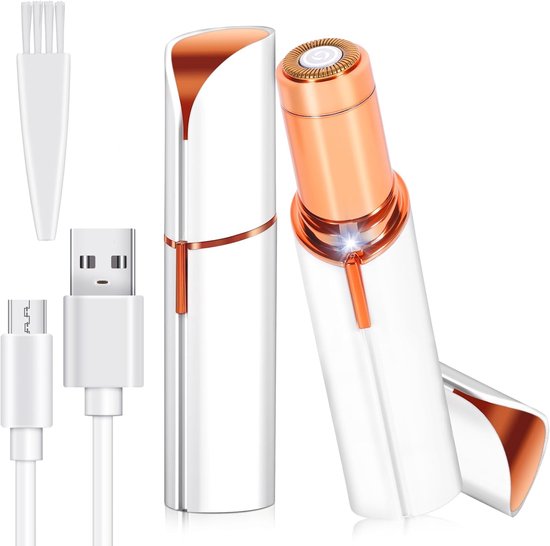 Wiederaufladbarer Elektrischer Gesichtsepilierer Für Frauen Mit Usb-anschluss – Mit Led-licht, Schmerzfrei Für Augenbrauen, Lippen, Wangen Und Kinn