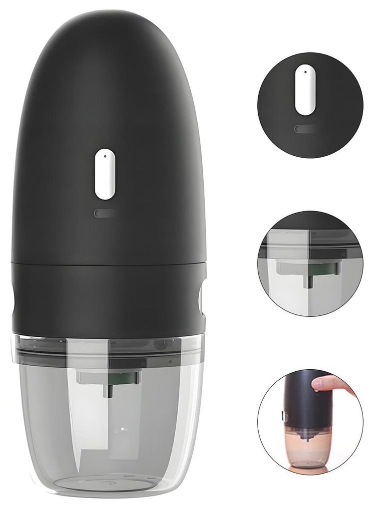 Wiederaufladbare, Tragbare Elektrische Kaffeemühle Mit Konischem Mahlwerk Und Usb-c-anschluss (schwarz)