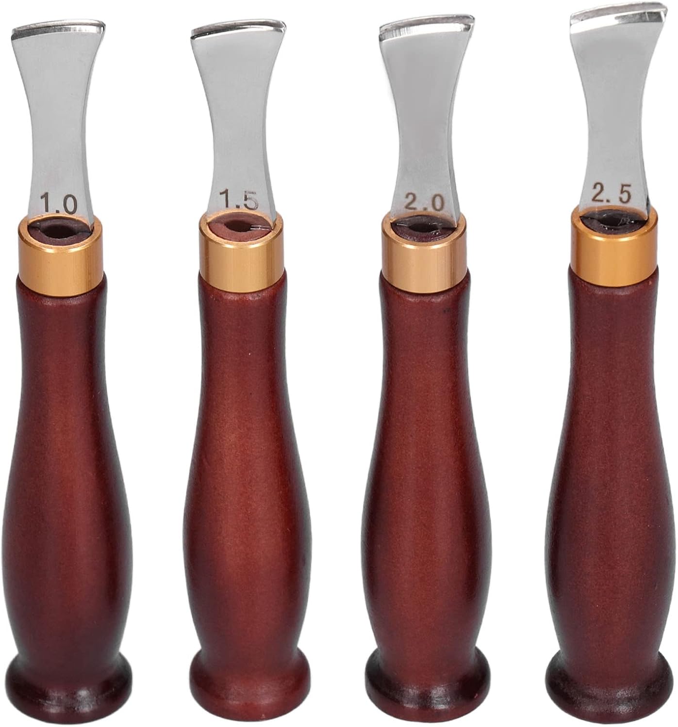 4-teiliges Lederbearbeitungswerkzeug-set, Professionelles Lederbearbeitungs- Und Abschrägungswerkzeug-set Mit Holzgriff.