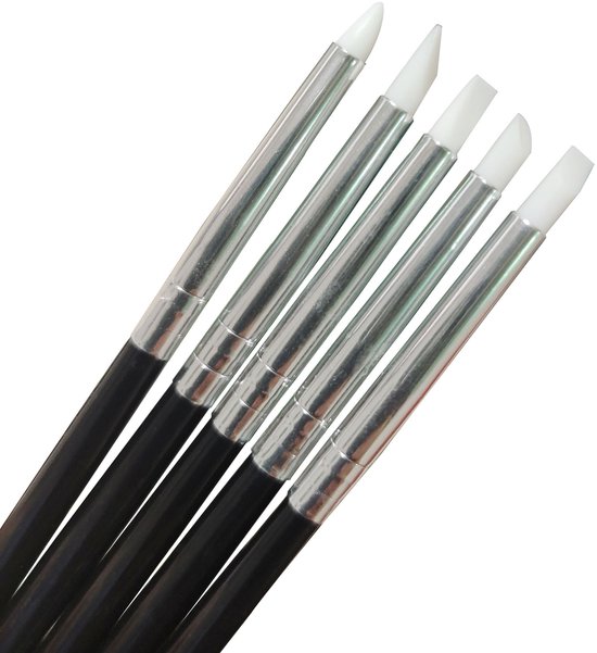 5er-pack Professionelle Silikonpinsel – Für Bildhauerei/bastelarbeiten – Schwarz
