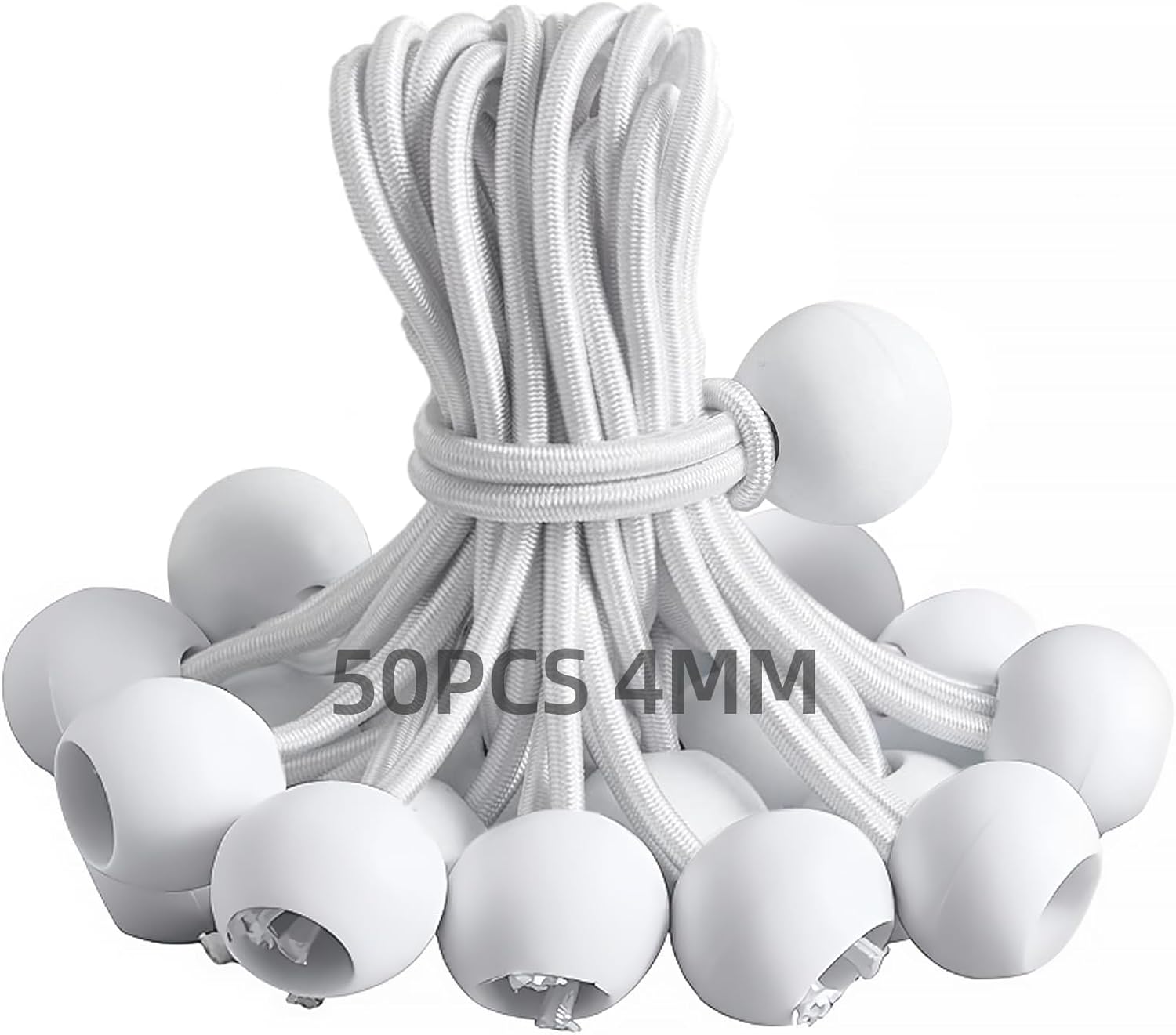 50 Elastische Kordeln, 150 Mm Flexible Elastische Kordel, Elastische Kordelkugel, Geeignet Für Planen, Zelte, Camping, Banner.