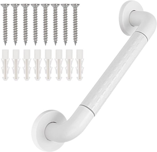 Haltegriffe Fürs Badezimmer, 30 Cm, Mit Reflektorstreifen, Rutschfeste Duschhaltegriffe, Sicherheitshaltegriffe, Haltegriffe Fürs Badezimmer, Geeignet Für Senioren Und Menschen Mit Behinderung, Weiß