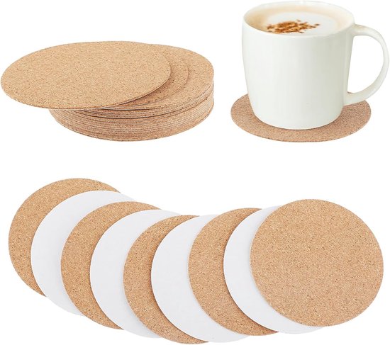 16er-packung Runde Kork-getränkeuntersetzer (8 Cm Durchmesser)