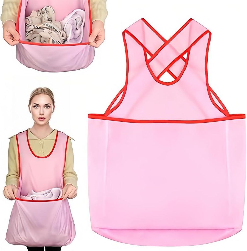 Wäscheschürze Mit Großen Taschen, Rosa, Aus Oxford-gewebe