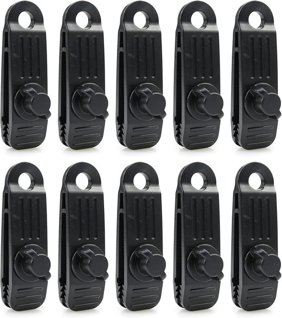 Planenclips – 10er-pack – Kunststoff-planenclips – Zeltclips – Praktische Befestigungselemente Für Sicheres Planenmaterial – Schwarz