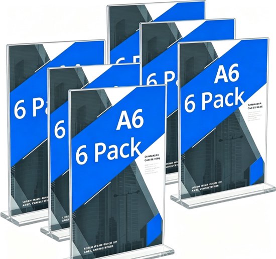 Set Mit 6 Acryl-tischaufstellern, 100 X 150 Mm, Geeignet Für Poster, Speisekarten Und Broschüren (büros, Geschäfte, Hotels, Restaurants, Messen, Hochzeiten).