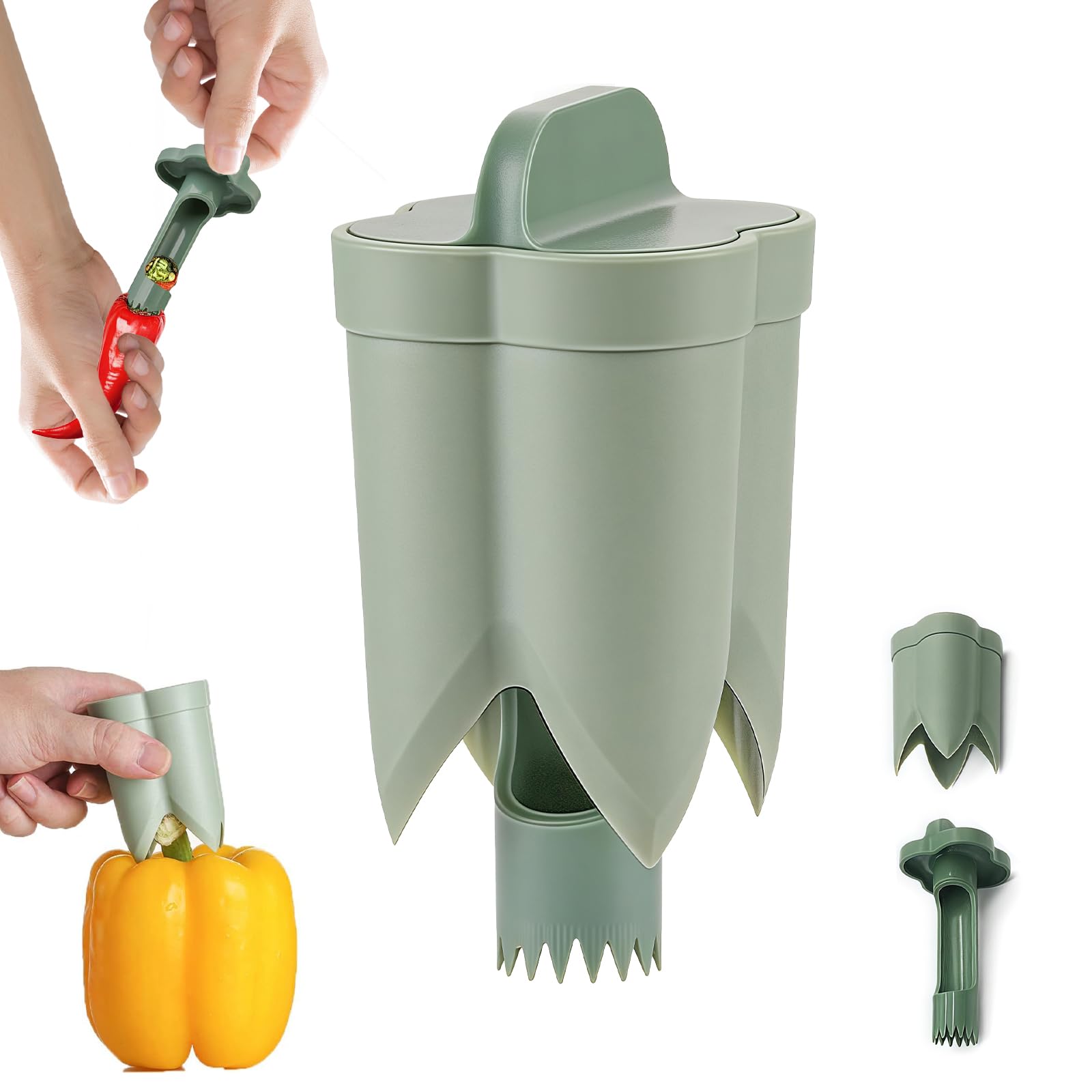 Paprikakernentferner, Werkzeug Zum Entfernen Von Paprikakernen, Robustes Küchengerät Aus Abs Für Gemüsepaprika Und Chilischoten, 2-in-1-design