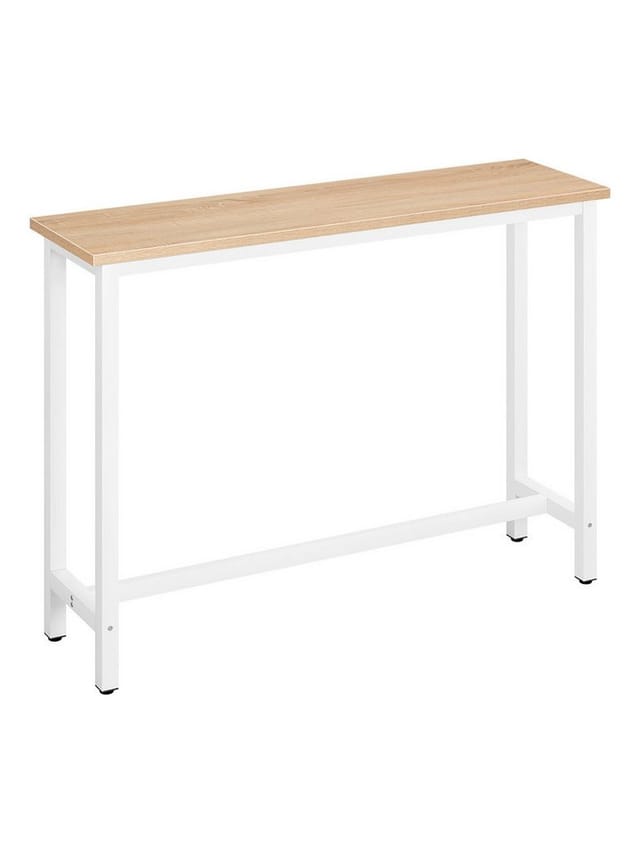 WOLTU 1x Bartisch Bistrotisch Stehtisch Esstisch, Metallgestell, Tischplatte aus MDF eiche hell