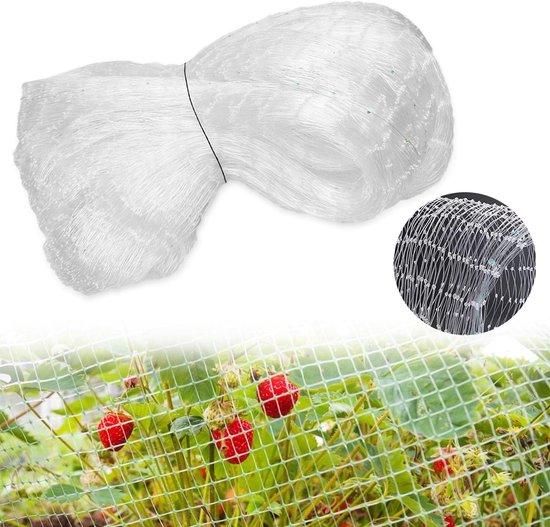 1er-pack Weißes 10x3m Nylon-gartenvogelschutznetz (25mm Maschenweite) Für Nutzpflanzen, Gemüse, Zäune Und Teiche
