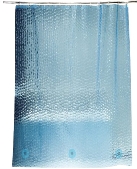 Duschvorhang – Verdickter, Transparenter Duschvorhang – Wasserdicht – 3d-transparent – Peva-kunststoff (water Cube) – Geeignet Für Badewannen – 180 X 180 Cm – Blau