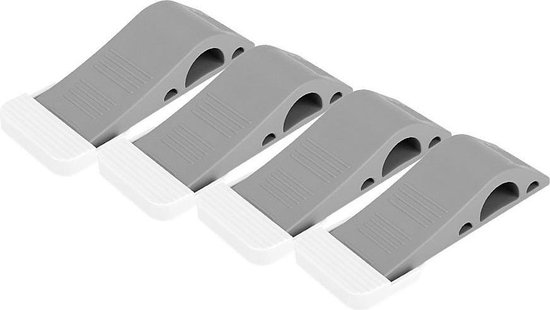 4er-pack Stapelbare Türstopper Aus Gummi, Türkeile Und Pufferpads, Robust, Für Den Innen- Und Außenbereich, Grau.