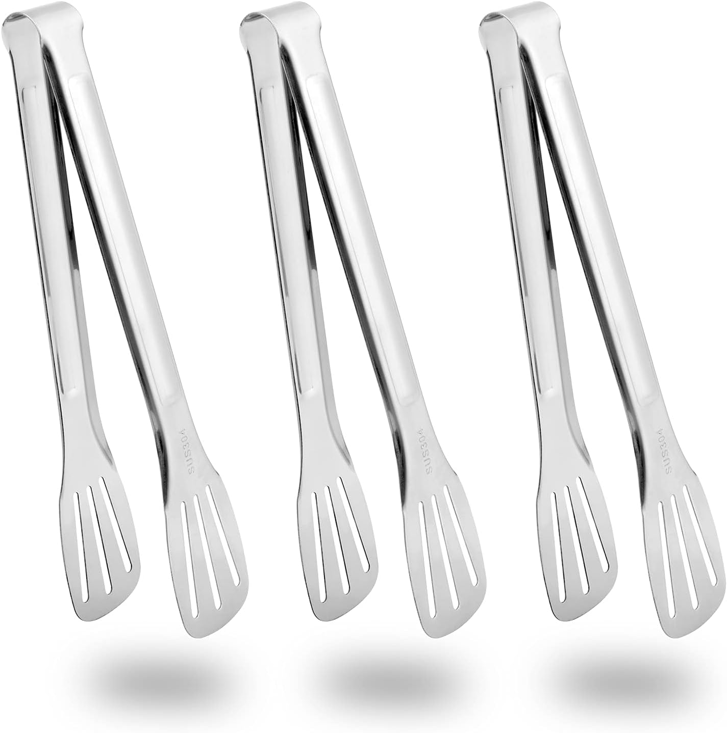 Küchenklammern Aus Edelstahl, 3-teiliges Set, 24 Cm, Geeignet Zum Grillen, Kochen, Für Pasta, Buffets Und Salate (silber).