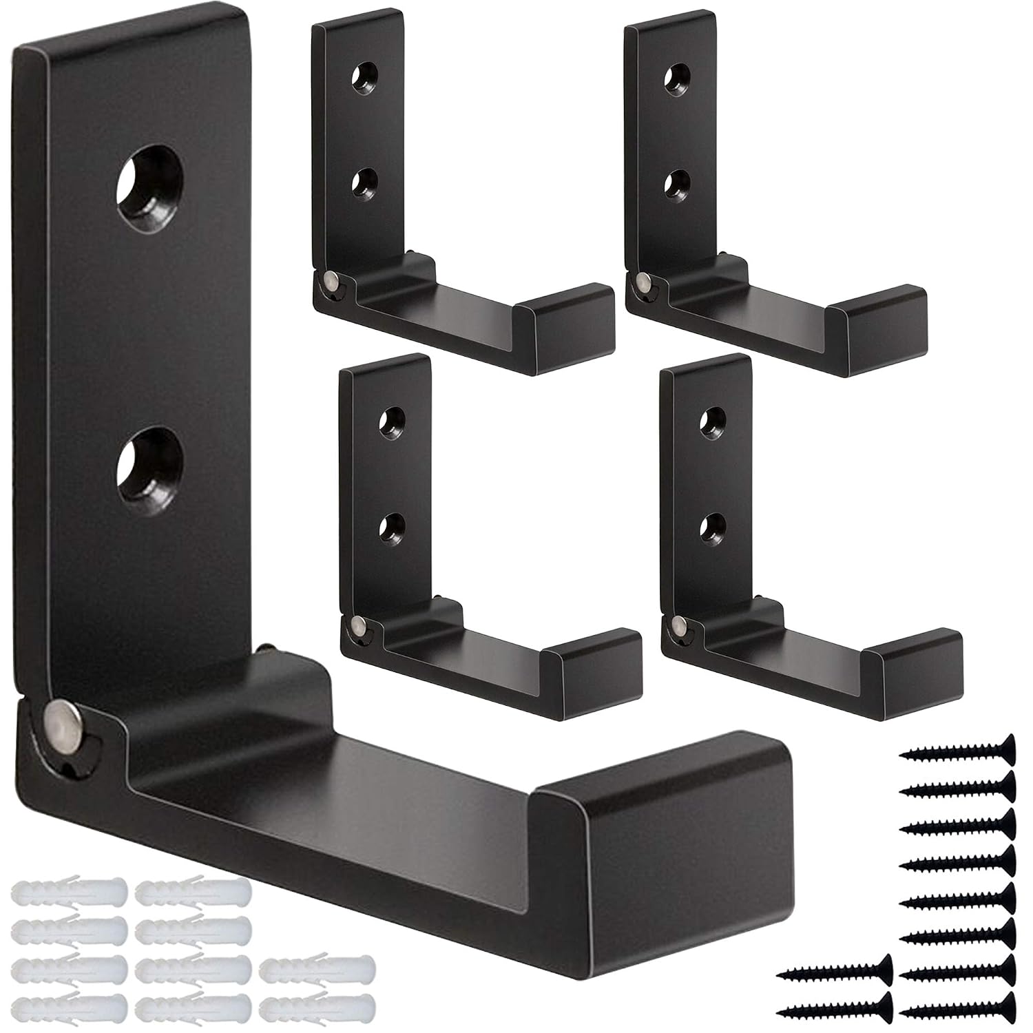 Klappbare Kleiderhaken, 5-teiliges Wandmontage-set, Robuste Aluminiumlegierung, Kopfhörerhalter, Rostfrei, Wandmontage Mit Schrauben