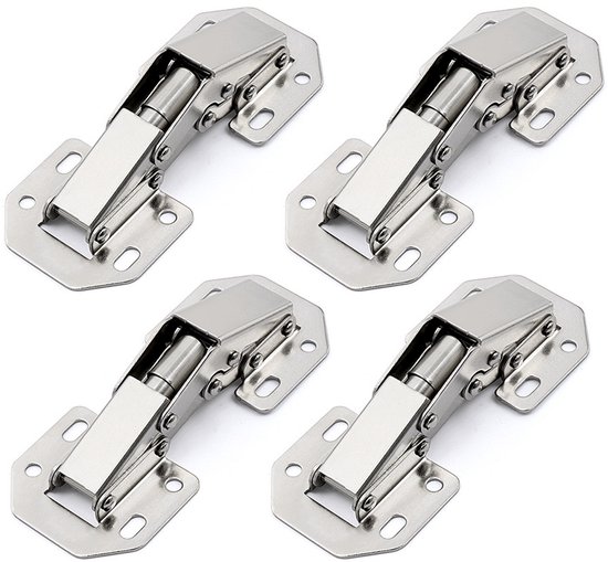 4er-packung 4-zoll-scharniere Mit Soft-close-funktion Für Schränke/falttüren In Silber