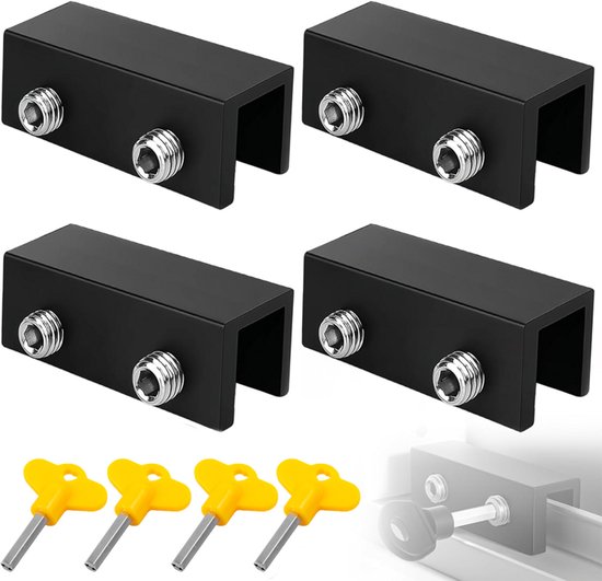 Fenstersicherungen – 4er-pack 6 Cm Einklemmschutz Für Schiebetüren – Schwarz