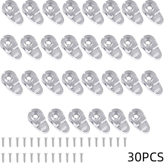 30-teiliges Set Aus Transparenten Glasclips Mit 3,5 × 16 Mm Schrauben, Kunststoff-paneelclips Für Badezimmerspiegel, Schranktüren Und Kleiderschränke, 20 × 11 Mm