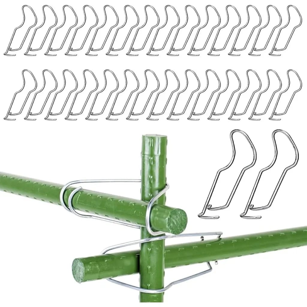 60 Clips, Rankgitterverbinder, Bambus-pflanzenstützclips, Edelstahl-gemüserankgitterverbinder