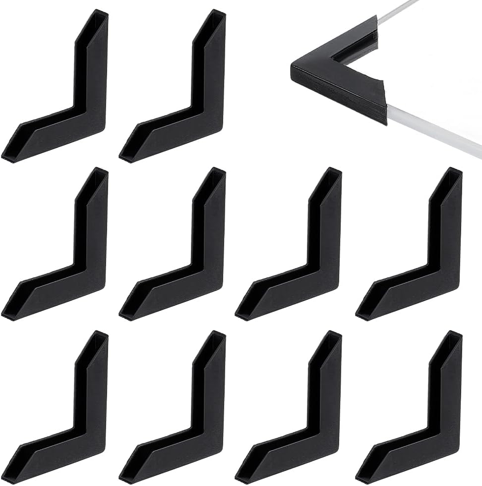 100 Schwarze, L-förmige Eckenschützer Aus Kunststoff, Geeignet Für Verspiegelte Bilderrahmen.
