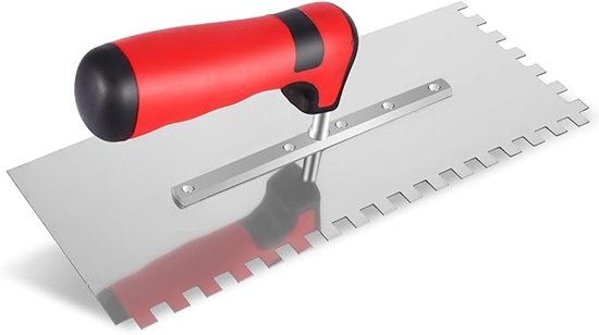 Glatter Edelstahlschaber Mit 8 Zähnen – Professioneller Fliesenleger Mit Ergonomischem Griff.