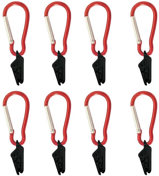 8-teiliges Set – Planenclip – Zeltclip – Zeltzugstange – Haken – Krokodilklemme – Haifischklemme – Zeltclip – Planenclip – Zeltclip