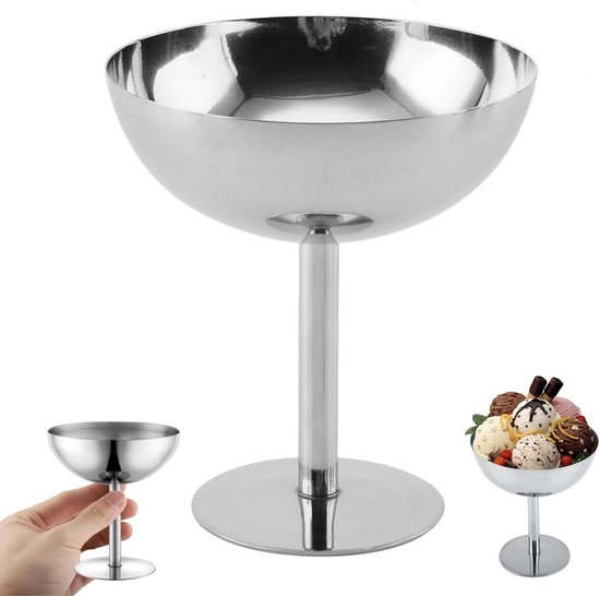 1er-pack Edelstahl-eisbecher/dessertschale Mit Rundem Fuß, 150 Ml, Ideal Für Desserts, Salate Und Obst, Perfekt Für Zuhause, Hotel Und Partys