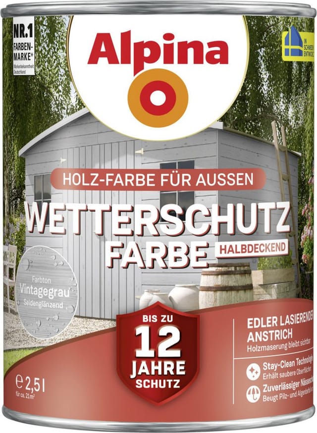 Wetterschutzfarbe 2,5 l vintagegrau Wetterschutzfarbe - Alpina
