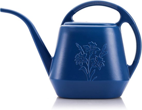1-gallonen-gießkanne Aus Kunststoff Mit Komfortablem Griff Und Langem Ausguss, Geeignet Zum Gießen Von Zimmer- Und Gartenpflanzen, Blau.