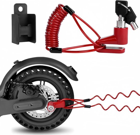 Fahrradschloss, Scheibenbremsschloss, 1300 Mm/12 Mm Kabel Mit 2 Schlüsseln, Für Elektroroller, Fahrräder, Skateboards
