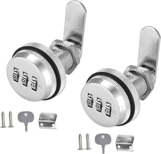 Silbernes 62x38 Mm Kombinationsschloss Für 15-25 Mm Dicke Paneele, Schubladen, Schränke Und Briefkästen.