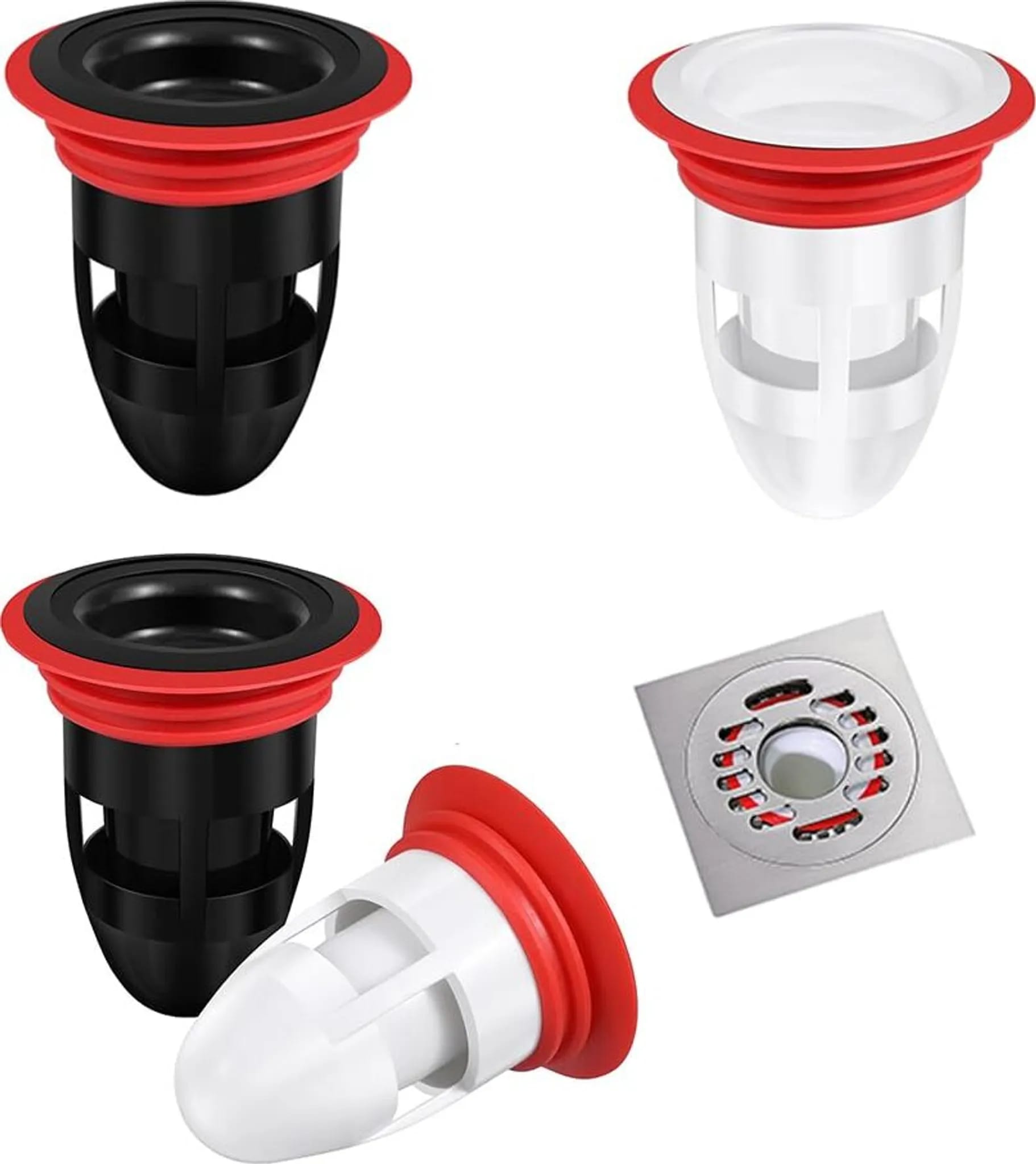 4-teiliges Set Geruchsstopper Für Duschbodenabläufe, Geruchsfilter Für Abflusskerne In Bad Und Küche (5,5 X 6,5 Cm)
