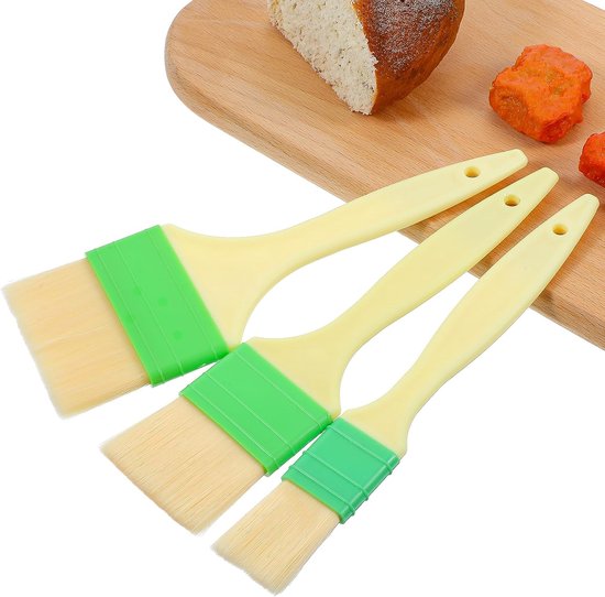 Set Aus Zwei Backpinseln, Naturpinseln, Kochpinseln Und Küchenpinseln Zum Grillen, Für Soßen, Marinaden, Backen, Kochen Und Zum Verteilen Von Öl