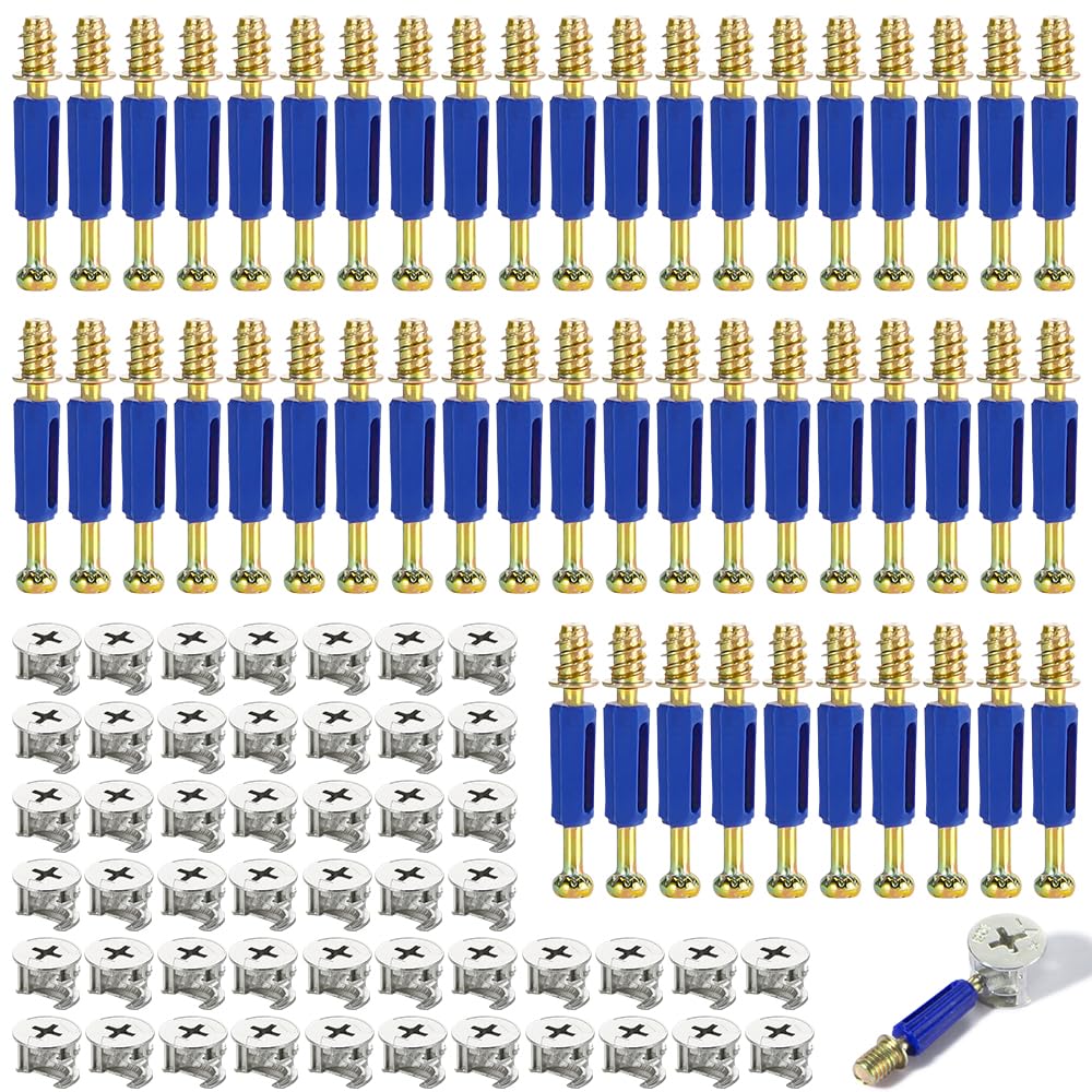 50-teiliges Set Exzentrischer Möbelverbinder, Möbelverbinder, Schrankverbinder, Möbelschrauben, M640mm