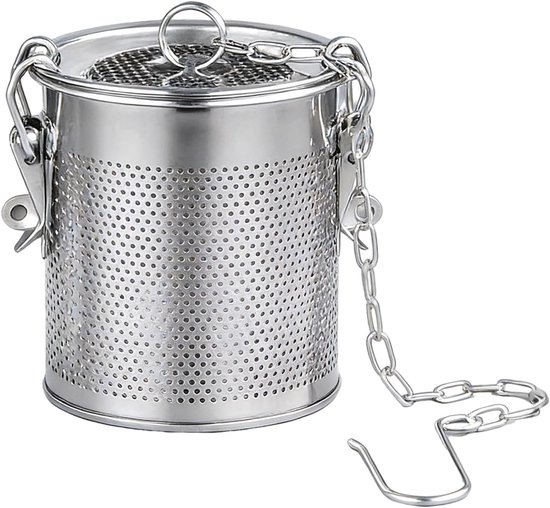 Kräuterfilter Aus Edelstahl, Kräuterfilter Mit Kette Und Haken, Kräuterfilter Zum Aufbrühen Von Tee, Großer Teekannen-teefilter, Teekannen-teefilter.