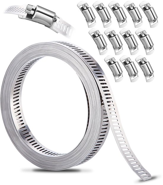 3,5 Meter Langes Schlauchschellen-set Mit Metallloch Und 12 Befestigungselementen