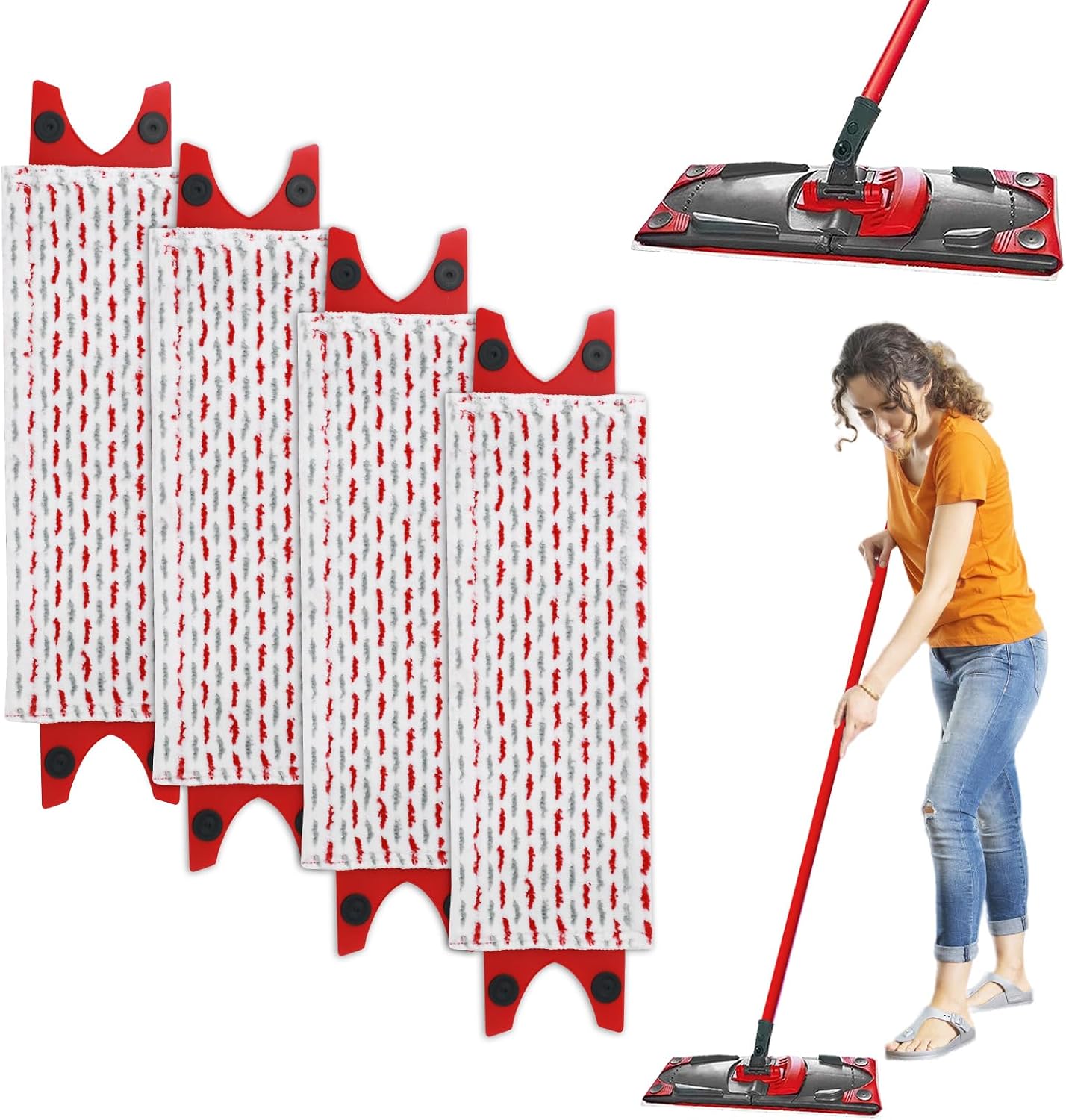 4er-packung Kompatibel Mit Dem Vileda 1-2 Sprühmoppkopf-ersatzset, Kompatibel Mit Den Vileda Ultramax/ultramax Plus/easy Wring Ultramax Mopppads Nachfüllpackung