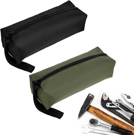 Zweierpack – Werkzeugtasche – Werkzeugtasche Aus Canvas Mit Kette – Robuste Und Langlebige Multifunktions-werkzeugtasche – Wasserdichte Werkzeugtasche – Schwarz Und Grün