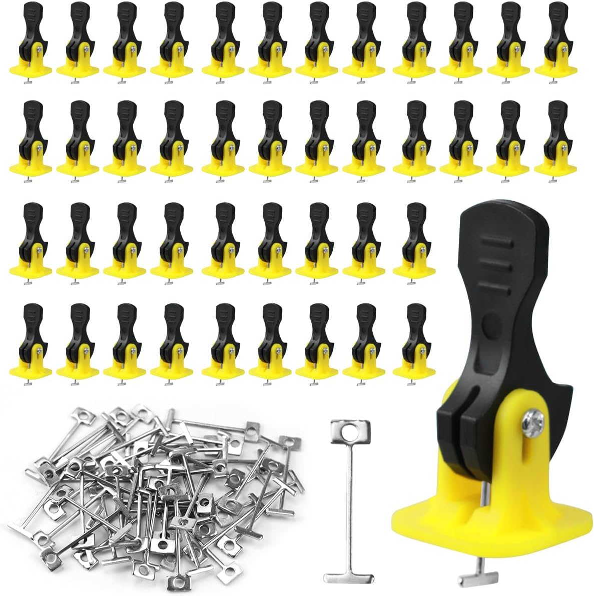 50-teiliges Selbstnivellierendes Fliesenausgleichsset, Fliesenausgleichssystem, Geeignet Für Gebäude Und Wände.