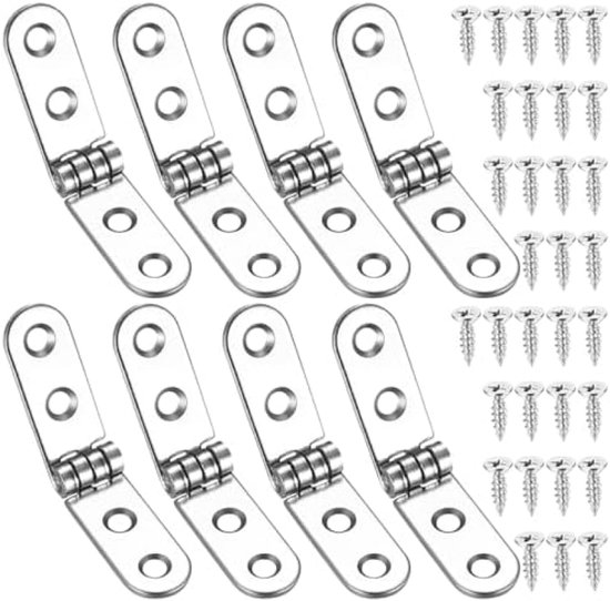 Klappscharnier-set – 180 Grad – 8-teilig, Geeignet Für Nähmaschinen, Klapptische Und Schrankscharniere