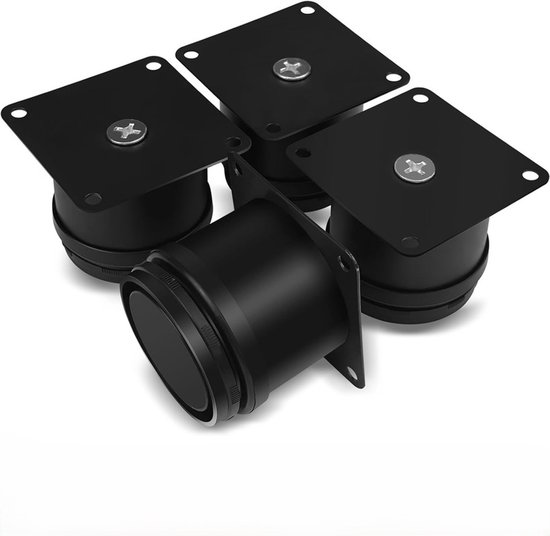 Höhenverstellbare Möbelfüße, Schwarz, 4er-set, Geeignet Für Möbel, Höhenverstellbar Um 50 Mm Schrankfüße, Höhenverstellbar, Material: Metall.