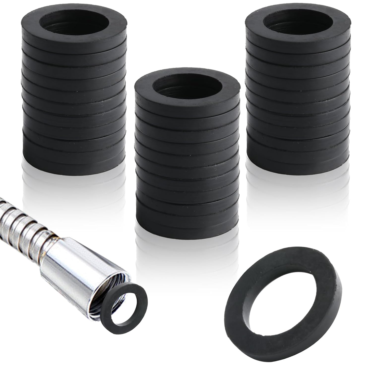 40 Unterlegscheiben Für 1/2-zoll-duschschläuche, Gummidichtungen, Duschkopf-unterlegscheiben Und O-ringe Für Hydraulische Wasserhähne.