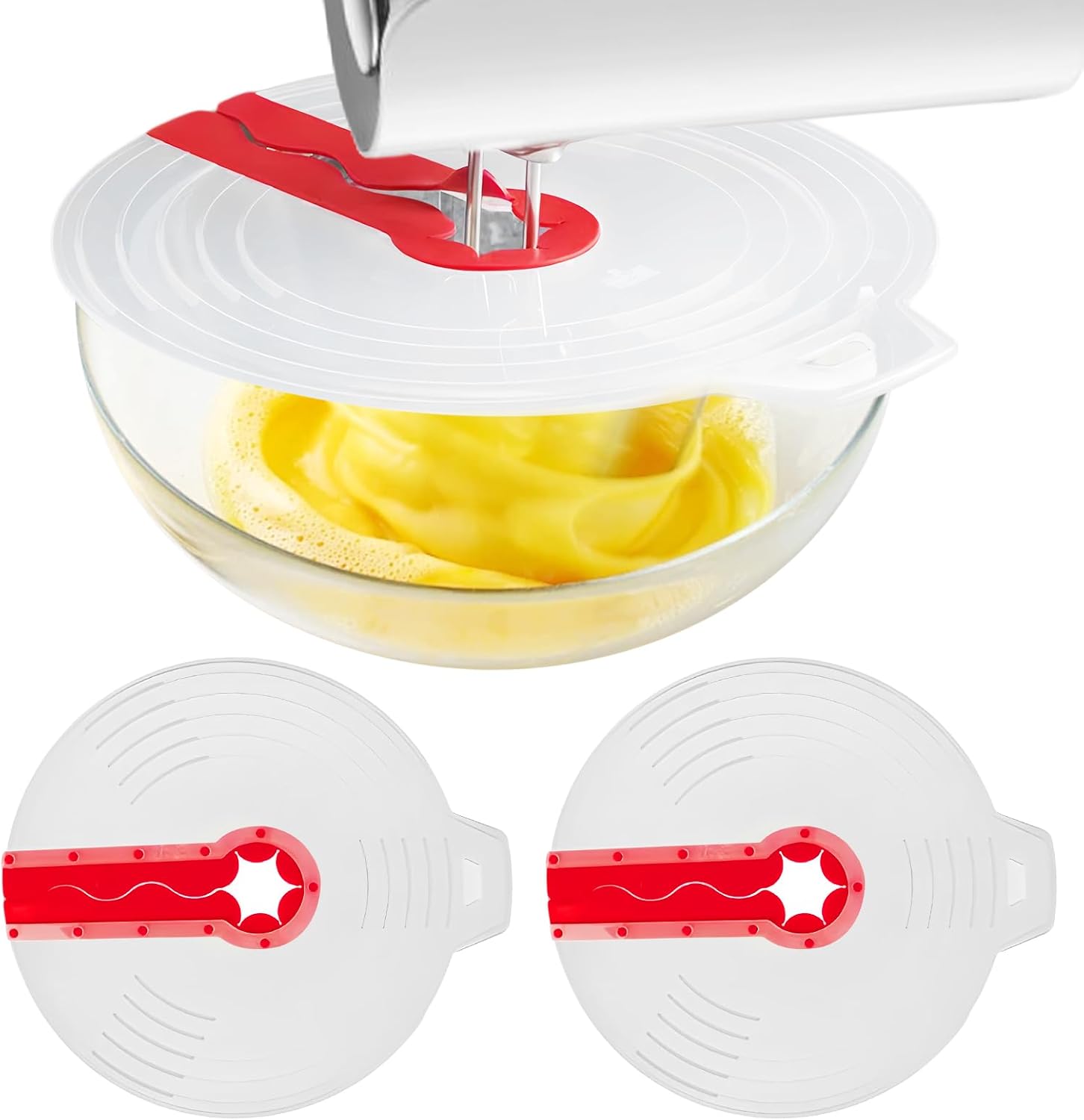 Universeller Spritzschutz Für Rührschüsseln: 2er-pack Silikon-spritzschutzdeckel Für Rührschüsseln, 31 Cm Silikondeckel Zum Eierschlagen