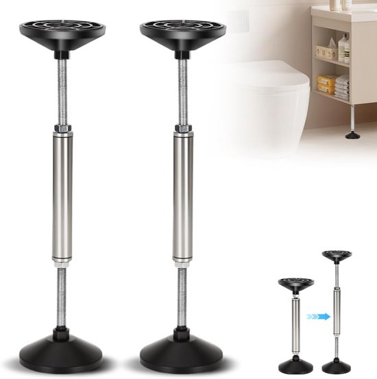 Teleskop-stützstange, 38-52 Cm, Verstellbares Stützsystem, Verstellbare Stützstange, Tragfähigkeit Bis Zu 300 Kg, Badezimmerschränke (2 Stück)