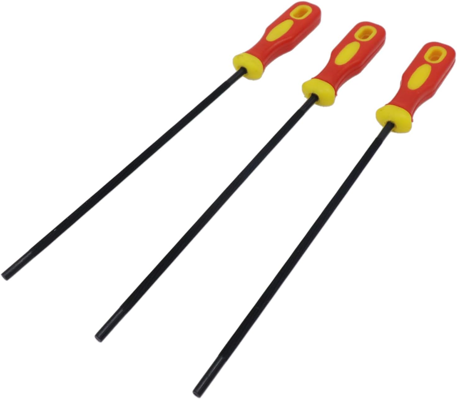 3-teiliges Set Aus 3/16-zoll (4,8 Mm) Kettensägen-schärffeilen, Rundes Kettensägen-schärffeilenset Mit Kunststoffgriffen, Zum Schärfen Von Kettensägen