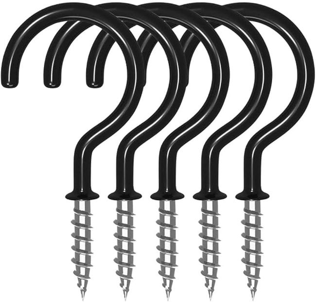 Set Mit 36 Schwarzen Schraubhaken Zum Aufhängen Von Tassen, Besteck, Lampen Und Schlüsseln – 1-1/4 Zoll